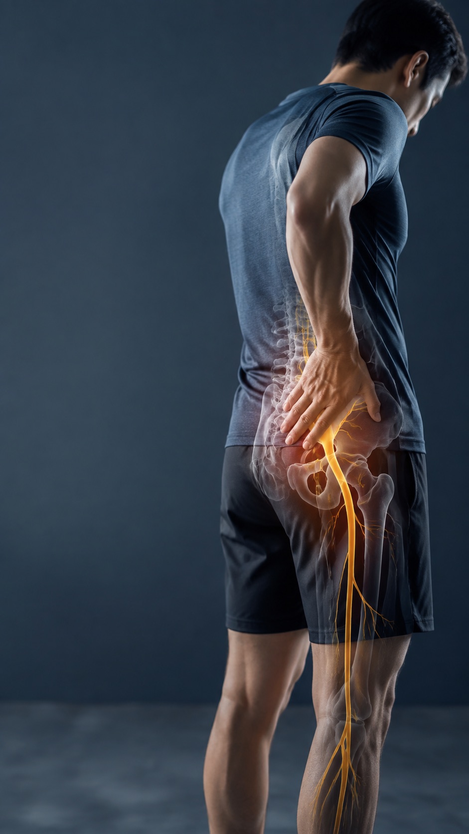 医療者が腰椎MRIを確認している場面